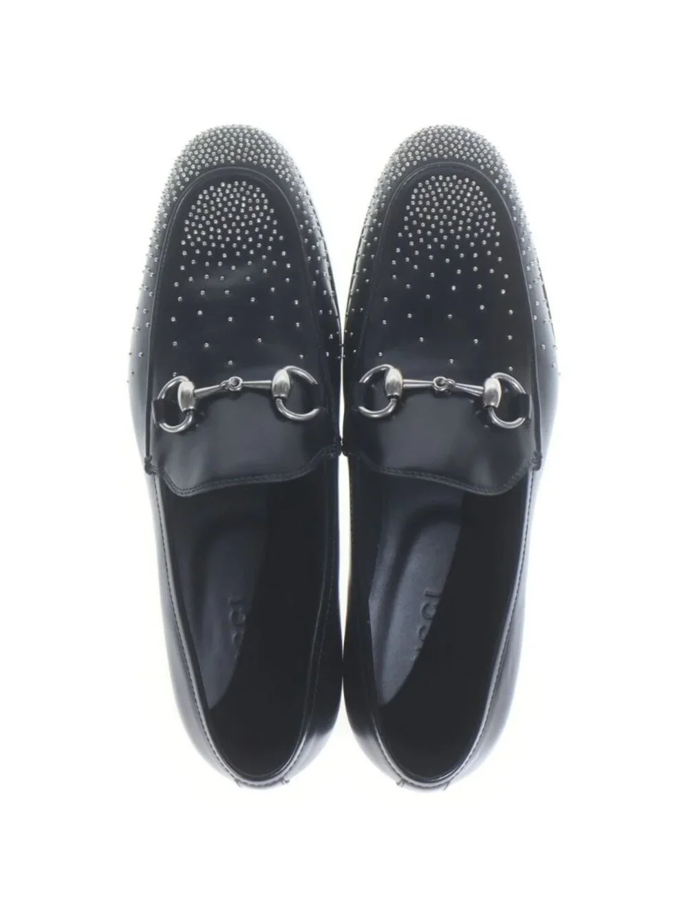 Gucci Horsebit Studded Loafer Leather Dress Shoes Black